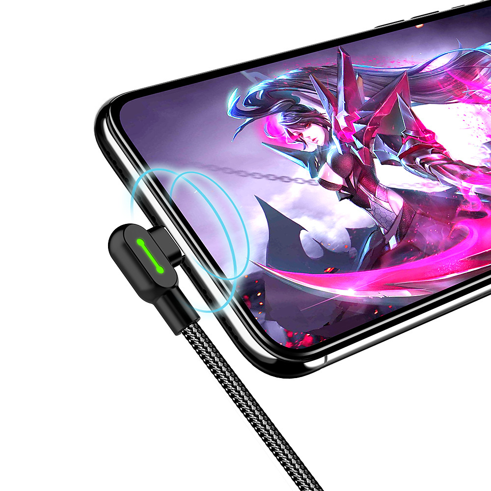 Compatible with Apple McDodo CA-4673 Angled Lightning Cable 1.8m 2A Fast Charging with LED iPhone iPad Black - Image 6
