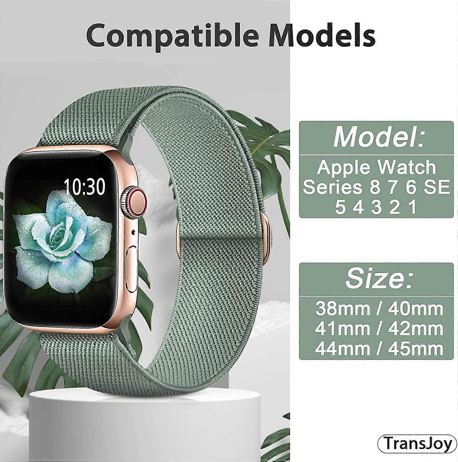 Nylon Stretch Band 5-Pack Compatible with Apple Watch 42mm 44mm 45mm Solo Loop Fabric Elastic Bracelet for Women Men - Image 4