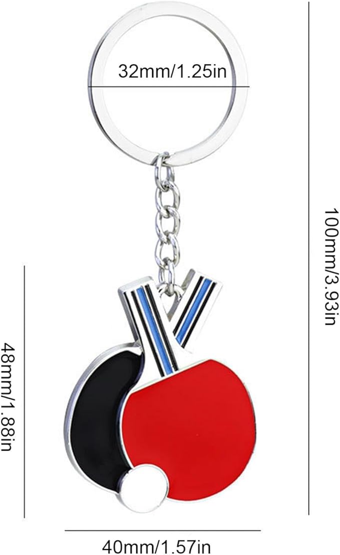 Table Tennis Racket Keychain Sports Key Holder Bag Ornament - Image 5