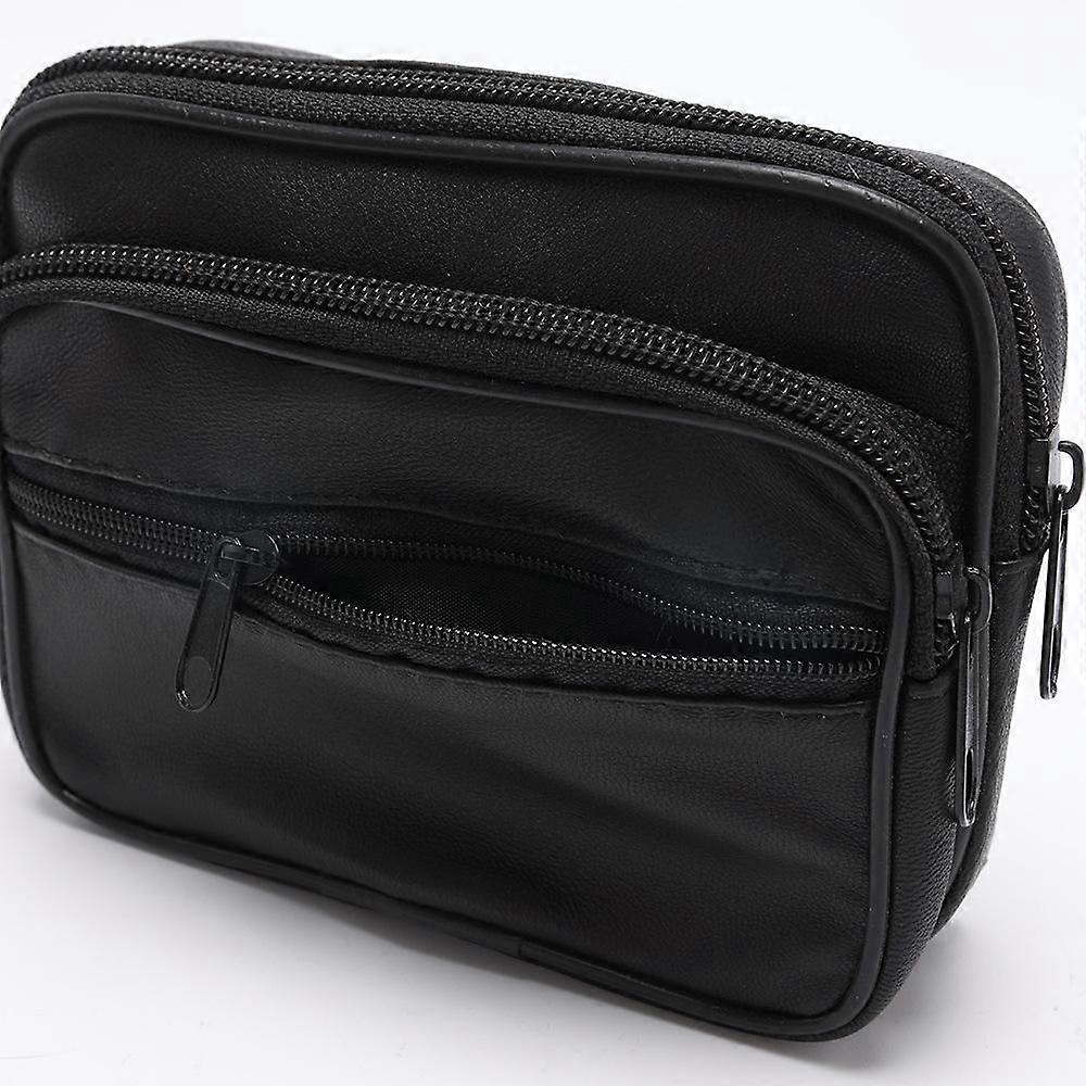 Genuine Leather Men's Waist Bag Pouch Belt Loop Card Holder Wallet with RFID Blocking - Image 4