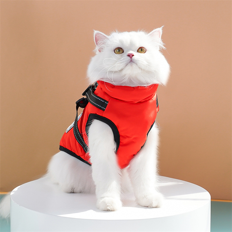Waterproof Dog Winter Jacket with Harness and Fleece, Compatible with Orange S Size - Image 6