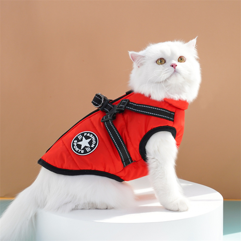 Waterproof Dog Winter Jacket with Harness and Fleece, Compatible with Orange S Size - Image 7