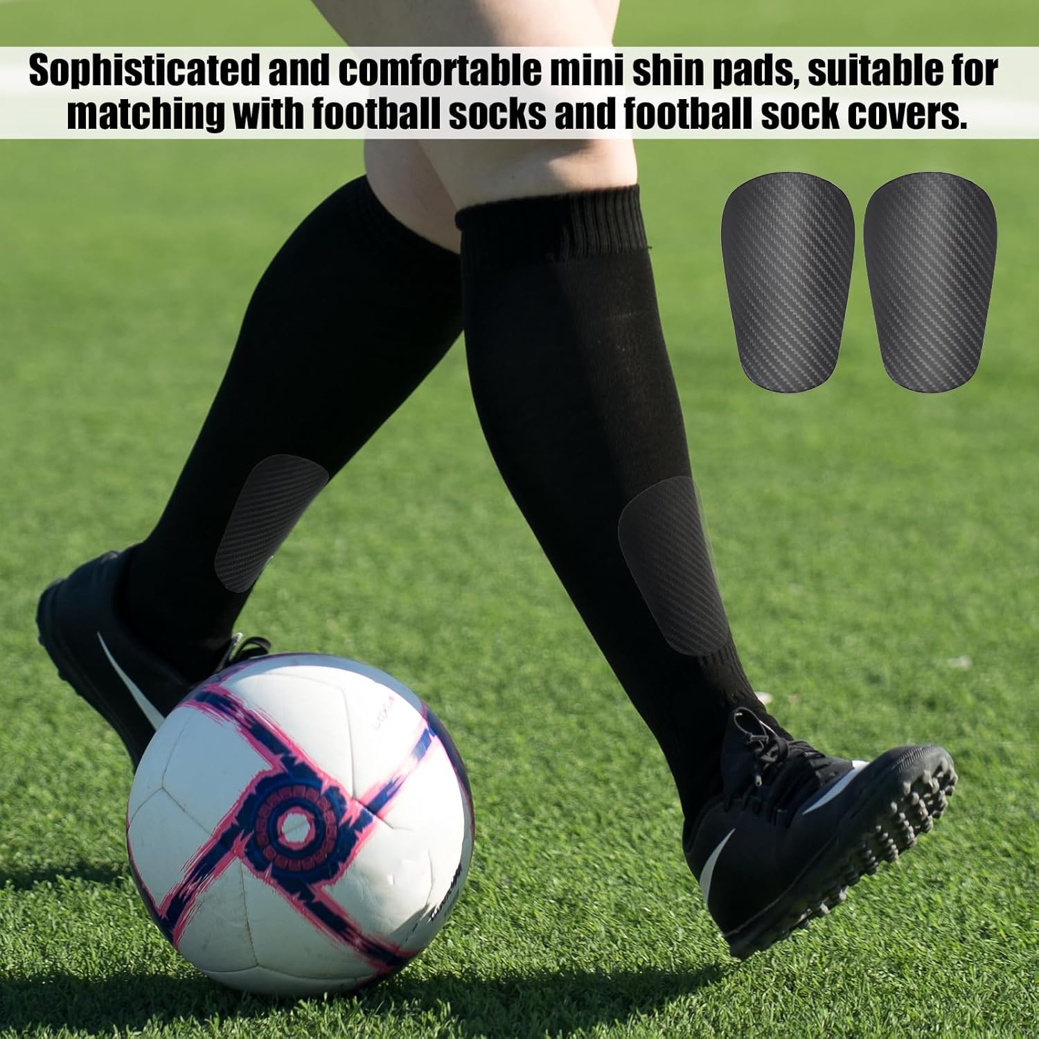 Football Shin Guards Dark Grey 9.5x4cm Youth Adult Shin Guards - Image 4