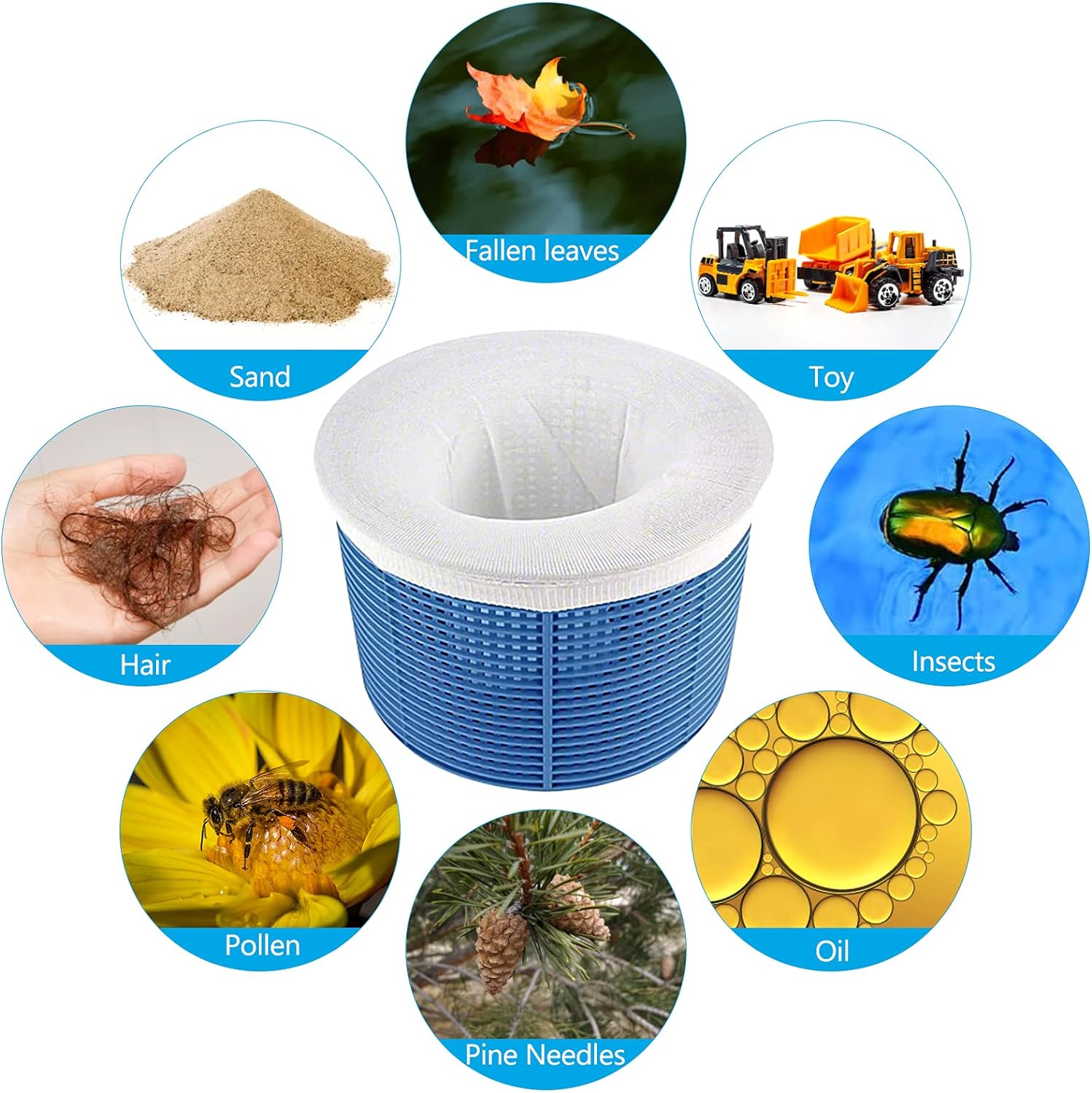 Pool Filter Socks 20pcs for Above Ground Pool Skimmer Compatible with Pool Pump - Image 5