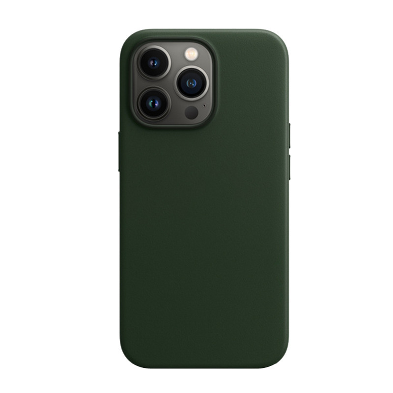 Compatible with iPhone 13 Mini MagSafe Leather Case — Fir Green (Ultimate Protection) - Image 1