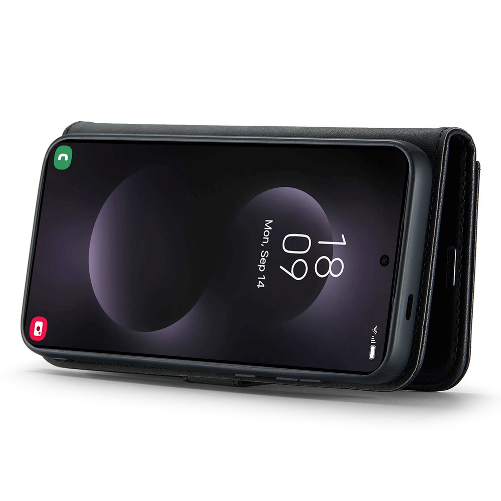 Magnetic Wallet for Compatible with Samsung Galaxy S25 Edge Black Case 2-in-1 with Card Holder - Image 3