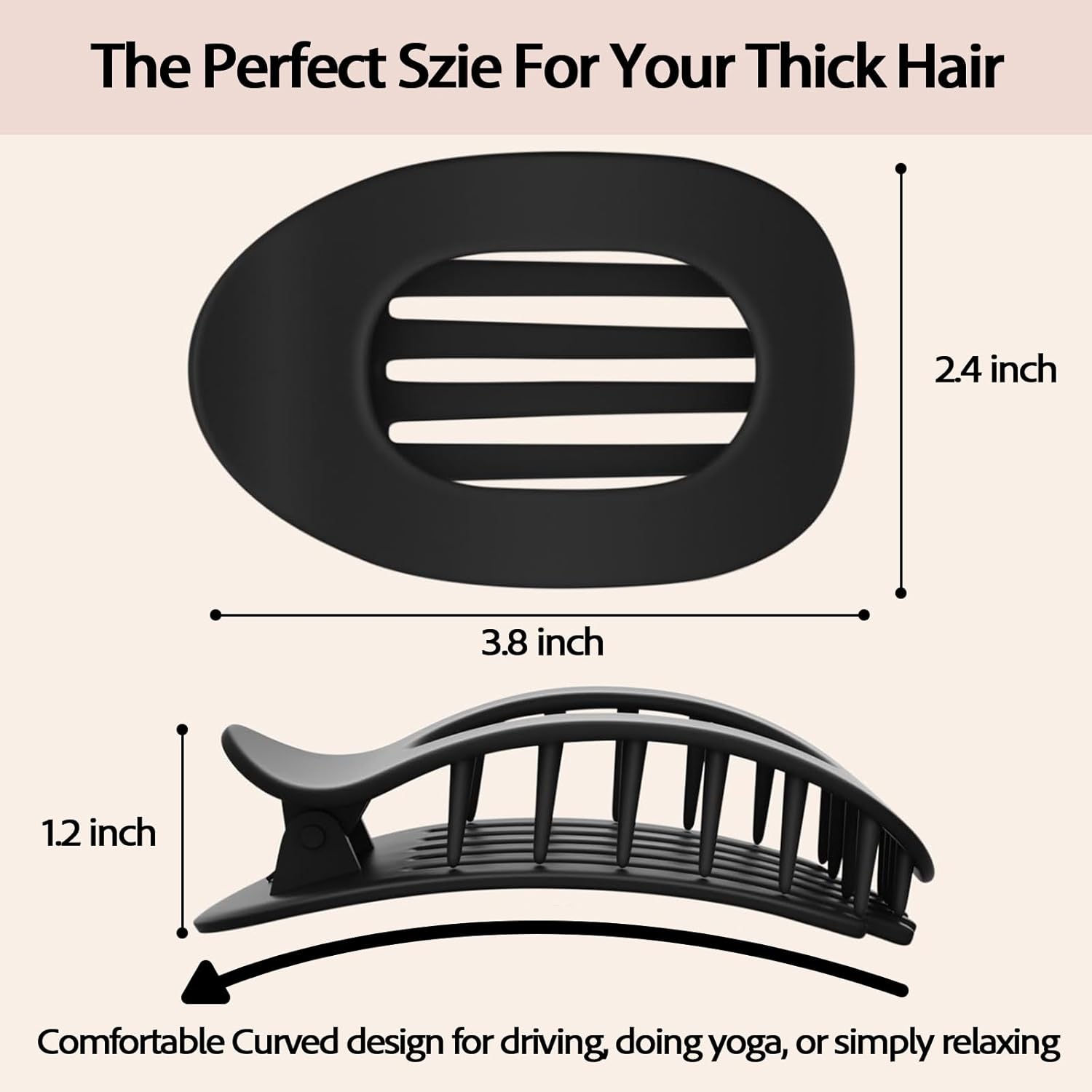 Hair Clips for Women 4 Pcs Matte Strong Hair Clips for Thin and Thick Hair Curved Design Hair Accessories - Image 2