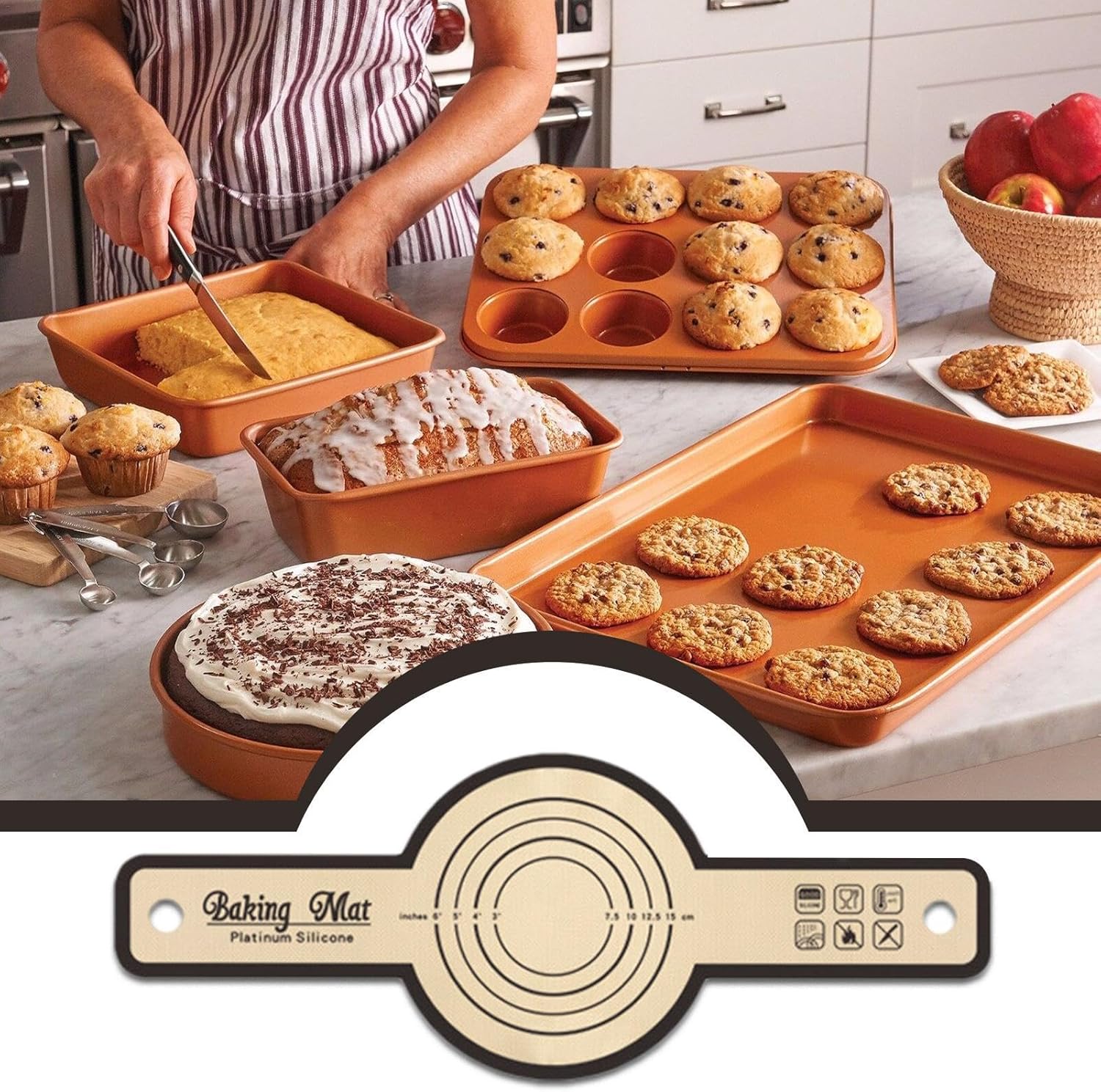 Silicone Dough Mat with Precise Scale Foldable Bread Rolling Kneading Baking Mat - Image 3