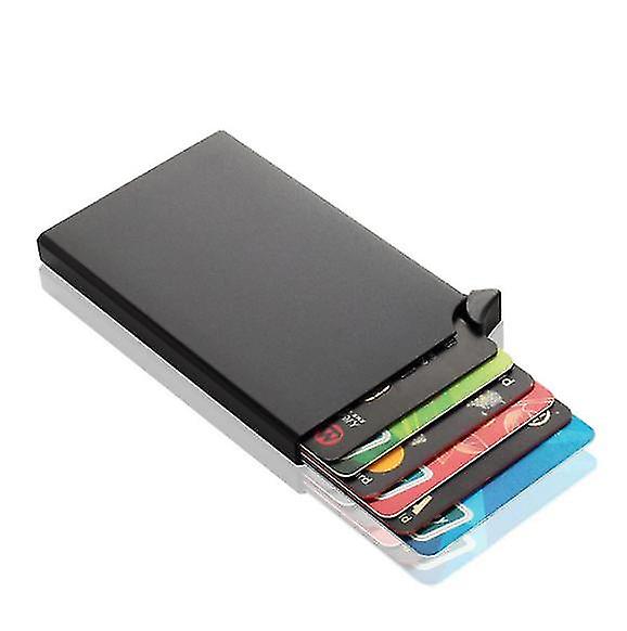 Men's Minimalist Slim Metal RFID Blocking Card Holder Wallet Contactless Card Protector - Image 1