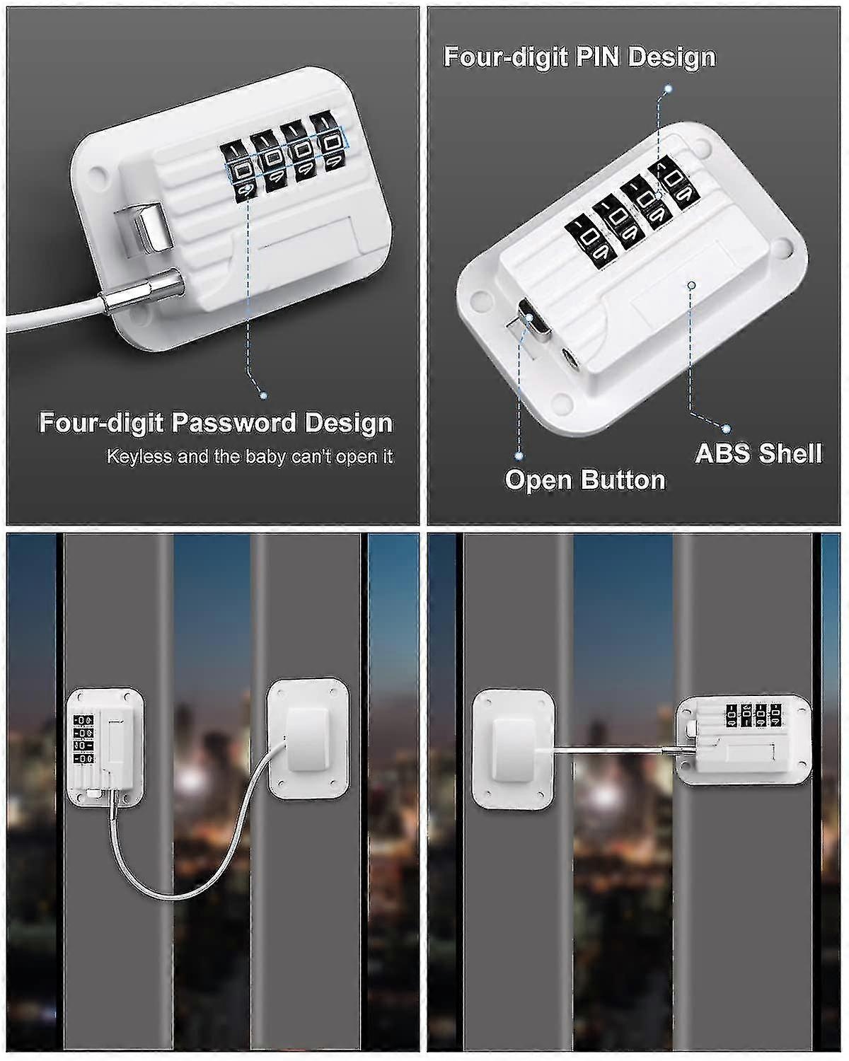 Refrigerator Safety Lock Self-Adhesive Combination Lock White Pack for Adults Compatible with Electric Mini Fridge - Image 4