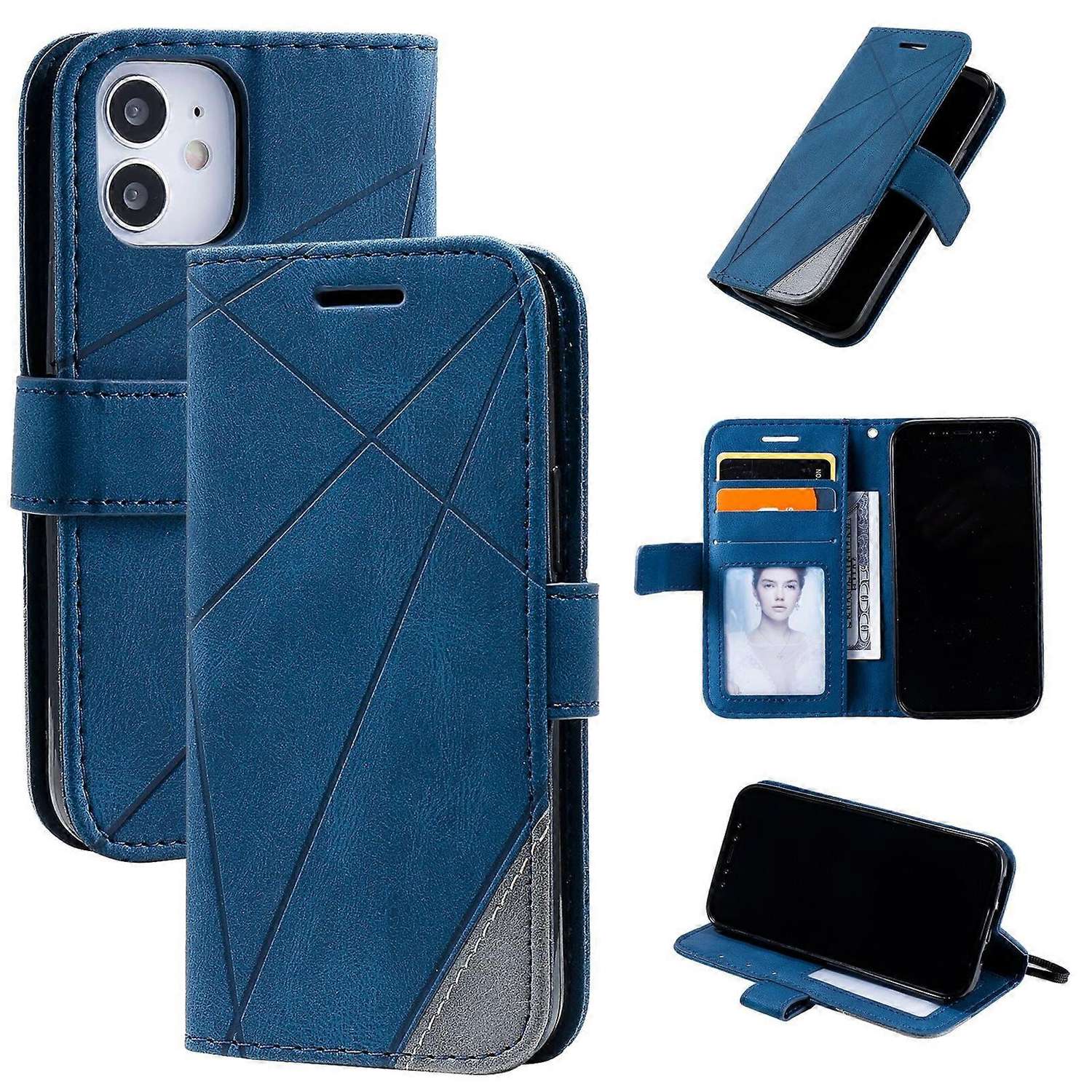 Case Compatible with iPhone 11 Leather Magnetic Folio Case with Card Holder Compatible with iPhone 11- Perfect Blue-max Blue - Image 1
