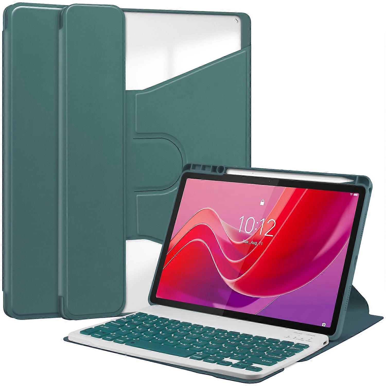 Lenovo Tab M11 Xiaoxin Pad 11 2024 Tablet Cover with Bluetooth Keyboard Stand PU Acrylic Case Compatible with Lenovo Multicolor Style C - Image 1