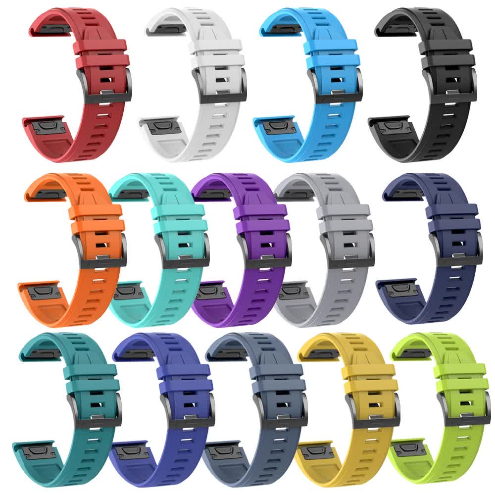 Silicone Strap for Garmin Fenix 7X 7 Pro Solar 6X 6 Sapphire 5 5X Plus 3 3HR Epix Compatible with Garmin QuickFit 22mm 26mm Army Green Watch Band - Image 6