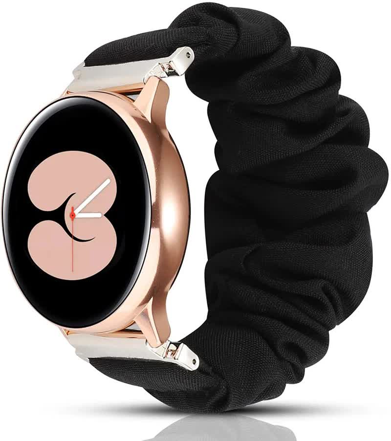 Compatible with Samsung Galaxy Watch Band 40mm 44mm 42mm Classic Scrunchies Bracelet Black Galaxy Watch 4 6 - Image 1