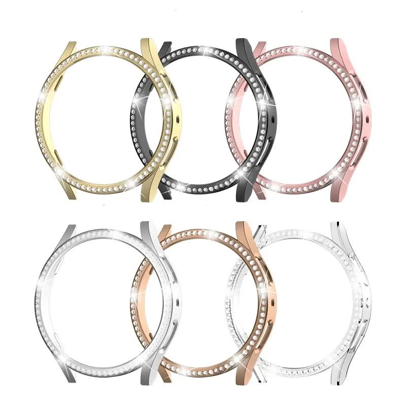 Diamond-Coated Rose Gold Case with PC Single Row Protection Compatible withSamsung Galaxy Watch 6 5 4 40mm - Image 6
