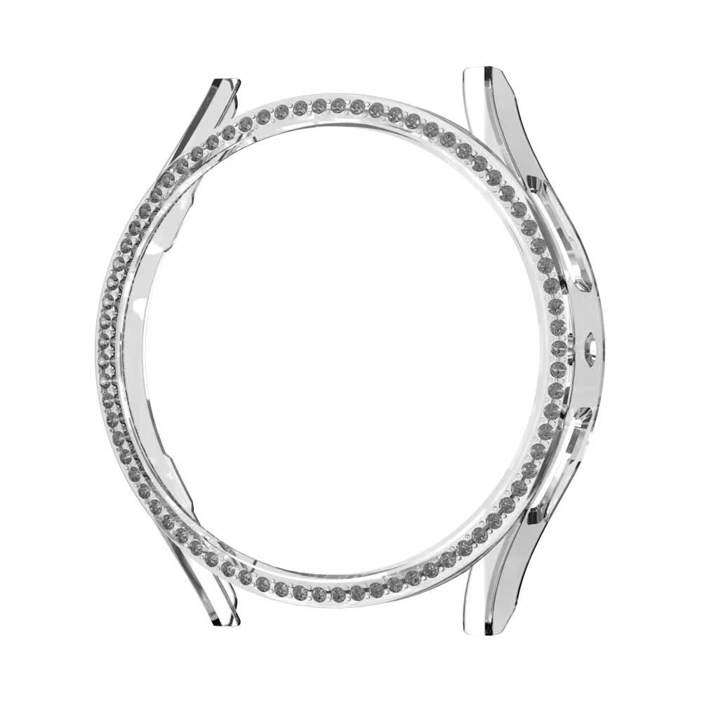 Compatible with Samsung Galaxy Watch 6 5 4 40mm 44mm Case PC Clear Bumper with Diamond Coating for Single Row Shiny Protection - Image 1