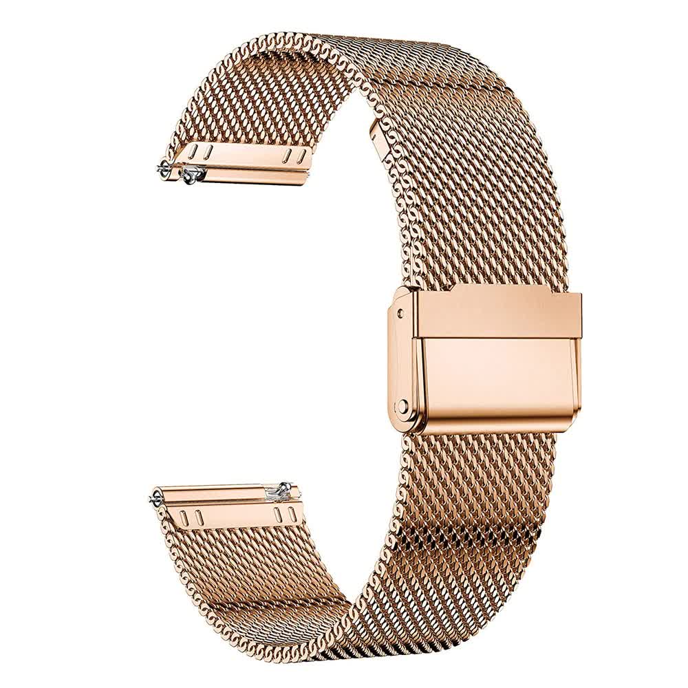 Stainless Steel Bracelet Compatible withSamsung Galaxy Watch 4 5 6 40mm 44mm Mesh Loop Bling Case Gold Set - Image 5