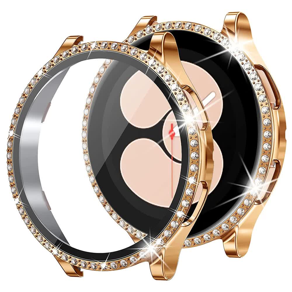Mesh Loop Stainless Steel Strap Bling Case Gold Set Compatible withSamsung Galaxy Watch 4 5 6 40mm 44mm - Image 3