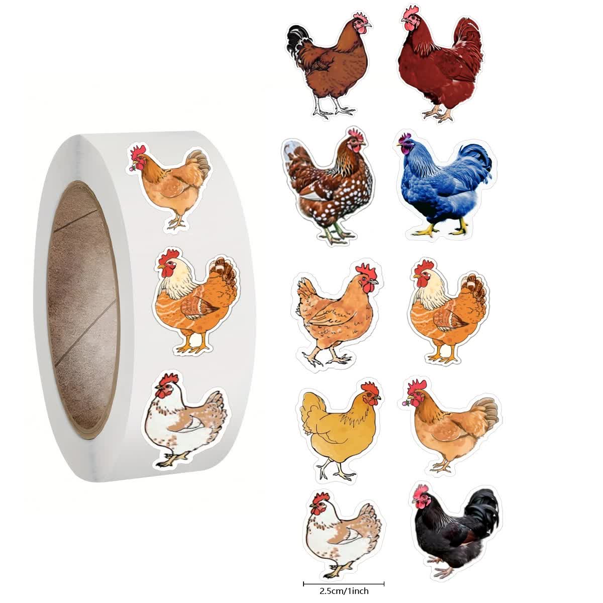 500pcs Cartoon Animal Roll Stickers Bee Horse Dog Chicken Frog Unicorn Notebook Stickers Waterproof Self-adhesive Paper with Hefe Frog - Image 4
