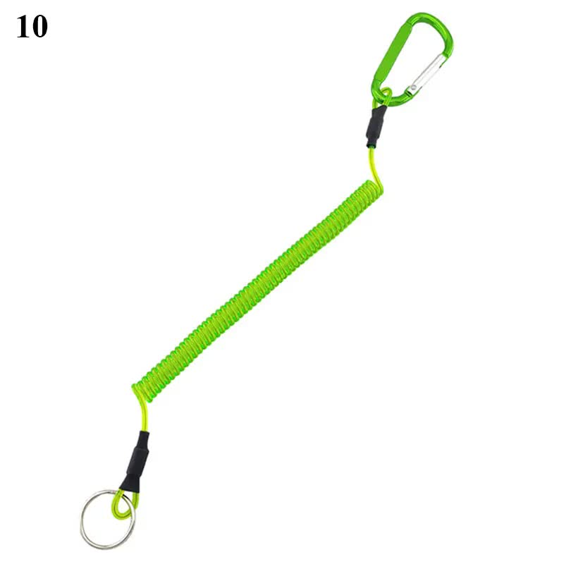 Anti-Lost Phone Spring Key Cord Compatible with Outdoor Spiral Stretch Keychain Elastic Spring Rope Metal Carabiner Lock Hook 5 1.2m - Image 2