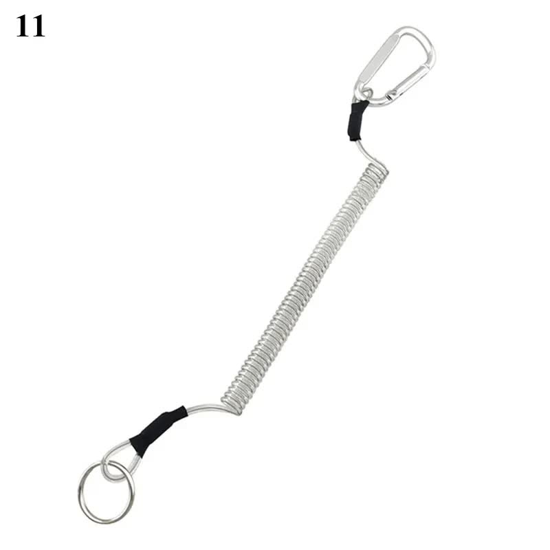 Anti-Lost Phone Spring Key Cord Compatible with Outdoor Spiral Stretch Keychain Elastic Spring Rope Metal Carabiner Lock Hook 5 1.2m - Image 3
