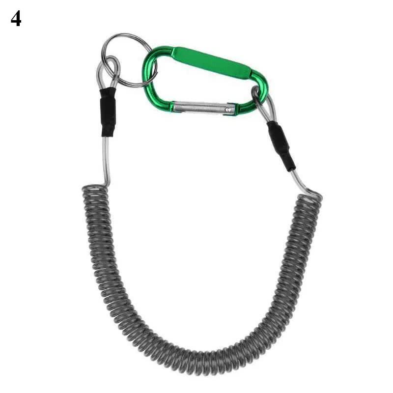 Anti-Lost Phone Spring Key Cord Compatible with Outdoor Spiral Stretch Keychain Elastic Spring Rope Metal Carabiner Lock Hook 5 1.2m - Image 4