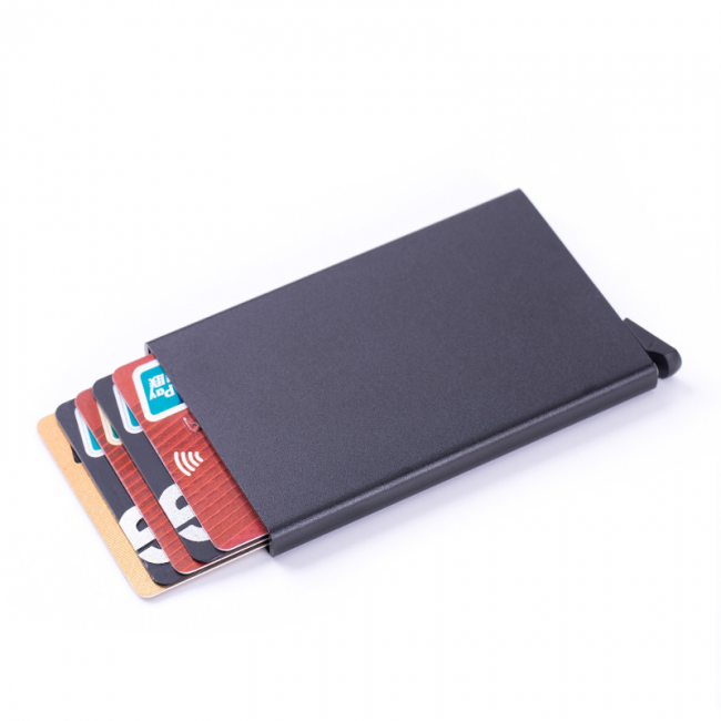 1 pc aluminum smart card holder (RFID protected) pop-up - black - Image 4