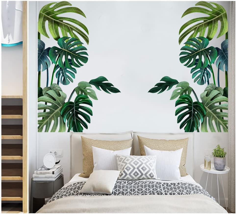 Tropical Green Plant Wall Sticker DIY Decorative Sticker for Home - Image 2