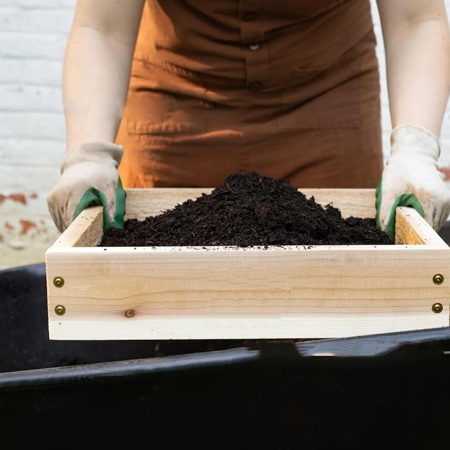 Garden sieve, soil sieve, mesh, ground stone, sand sieve, garden tool for sifting compost, dirt, soil, leaves, live - Image 3