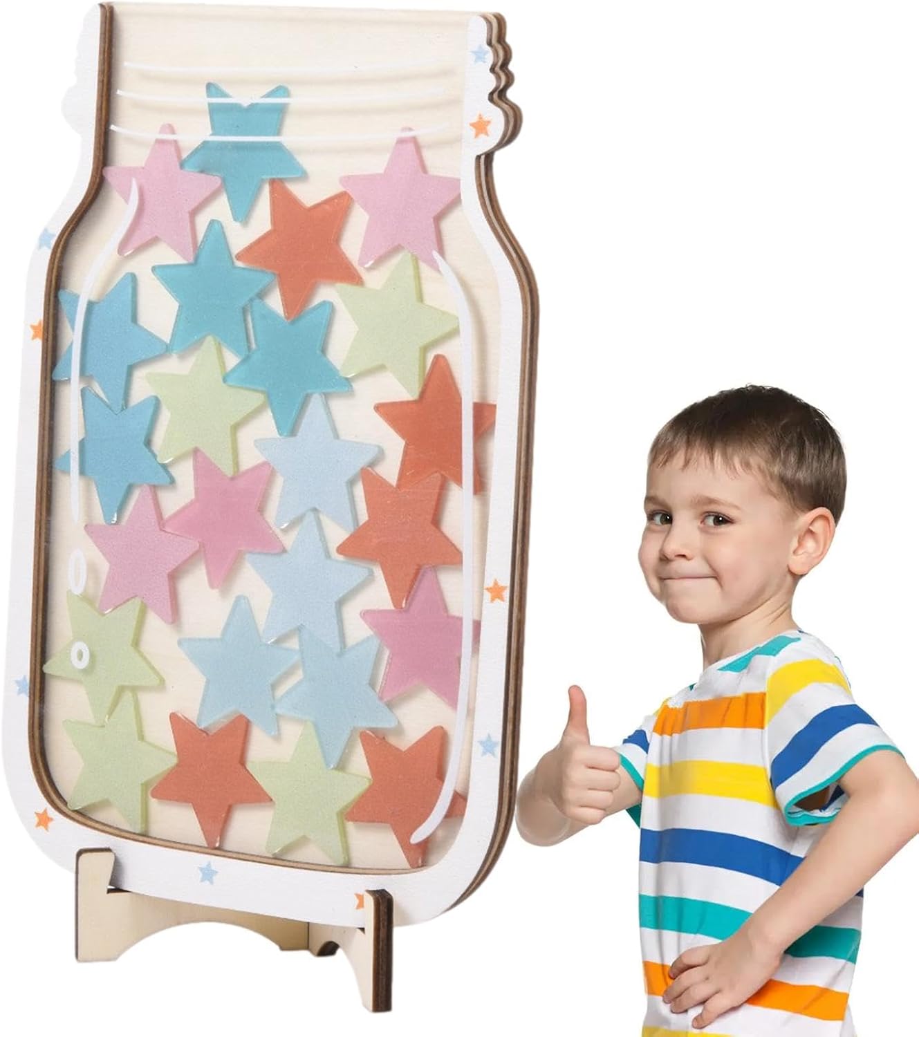 Star Reward Jar and Dinosaur Reward Board with Positive Behavior Chart for Classroom Management - Image 1