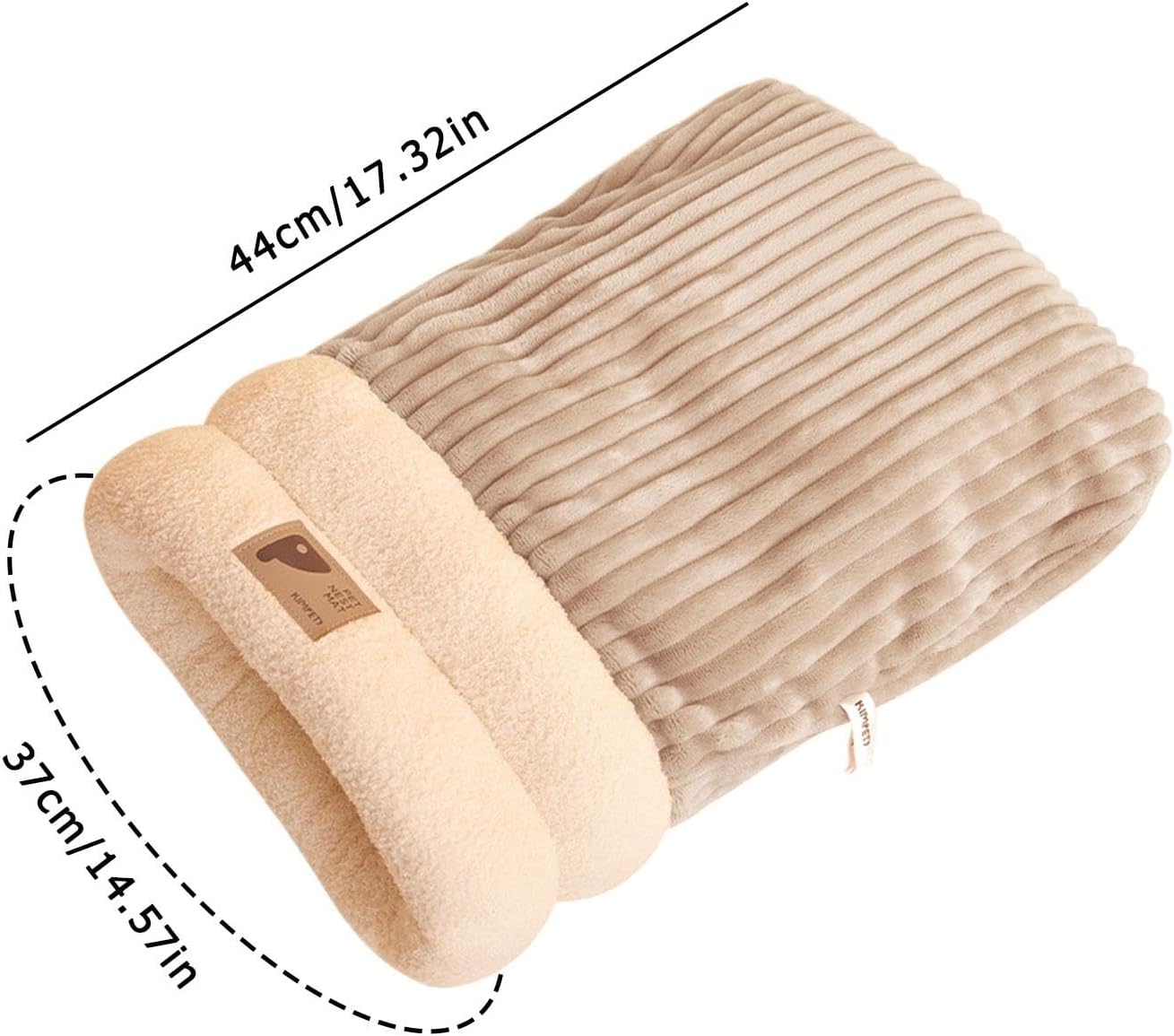 Cozy Cat Sleeping Bag Warm Washable Pet Bed Gray Size L 34x20x20cm - Image 7