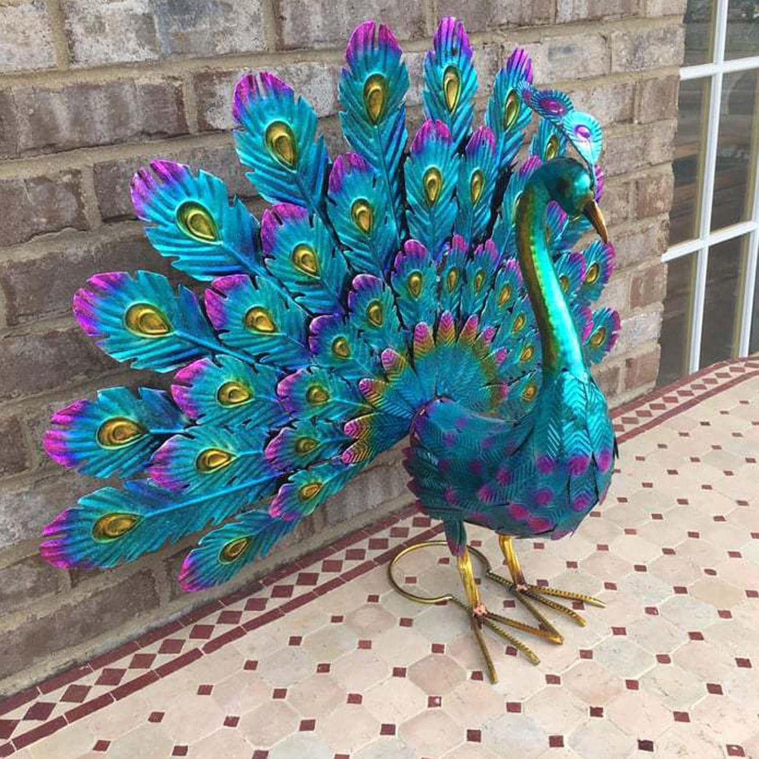 Metal Peacock Garden Decoration Weatherproof Outdoor Figurine - Image 1