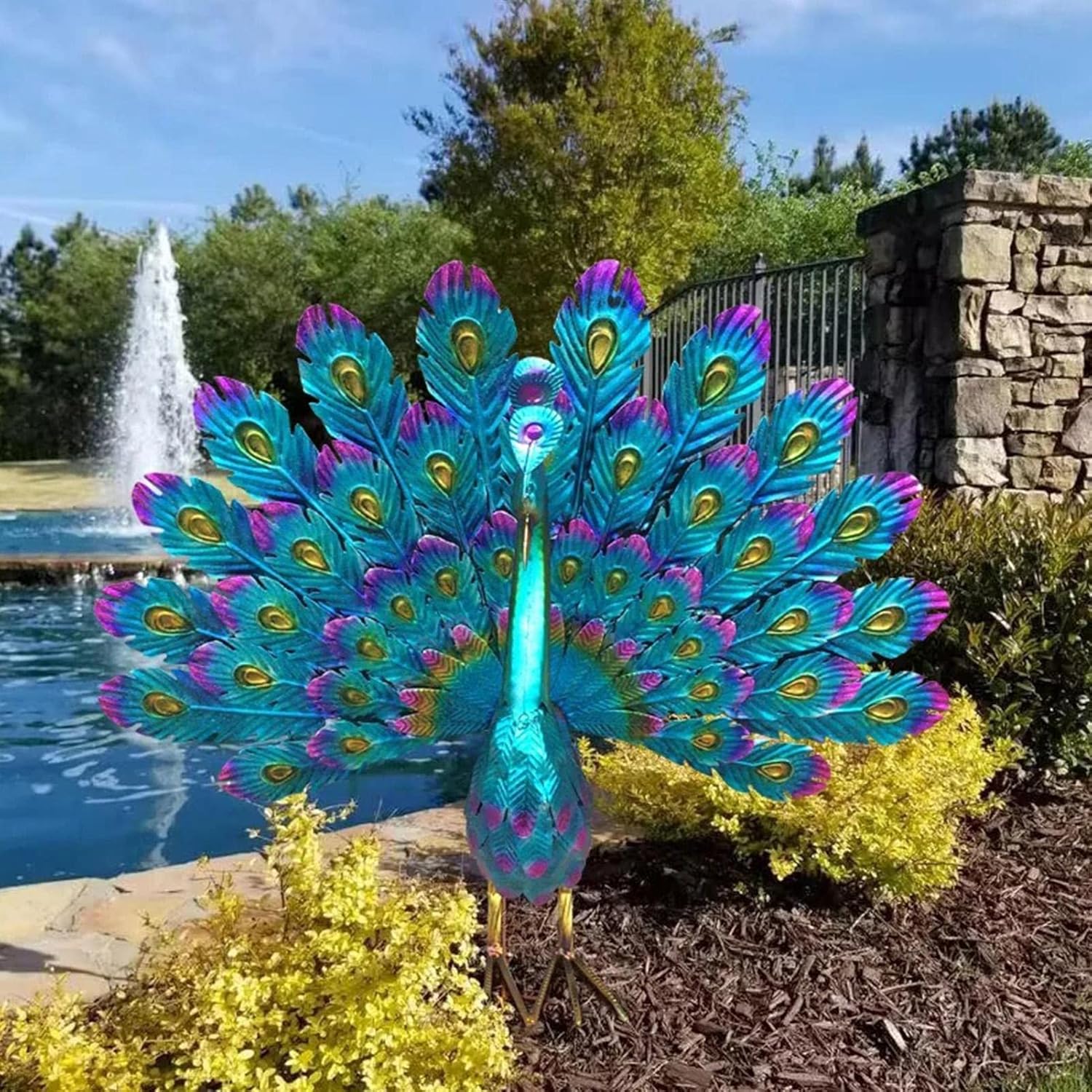 Metal Peacock Garden Decoration Weatherproof Outdoor Figurine - Image 4