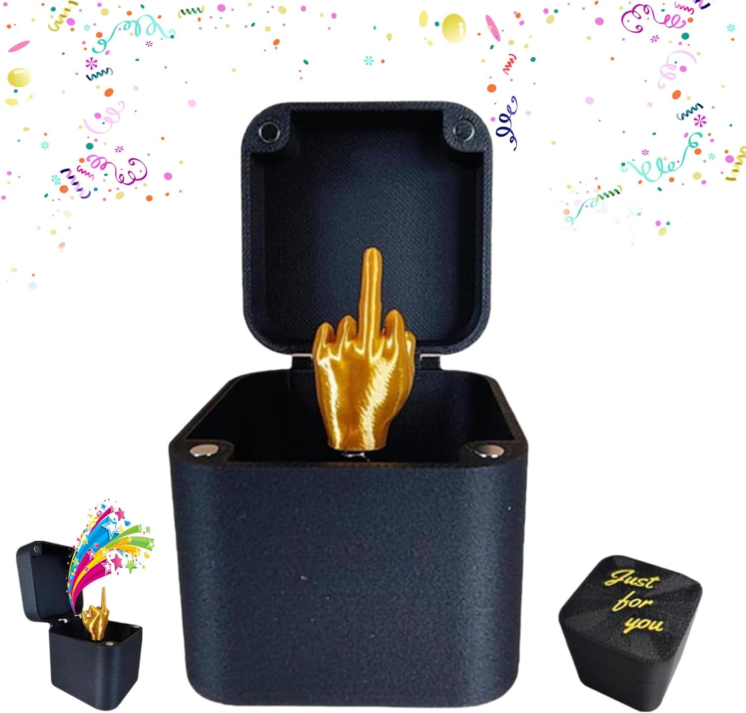 Middle Finger in a Box, Box of Middle Fingers, Middle Finger Surprise Gift, Joke Gift with Protruding Hand for Adults, for the Office (1 pc) 1Pcs - Image 1