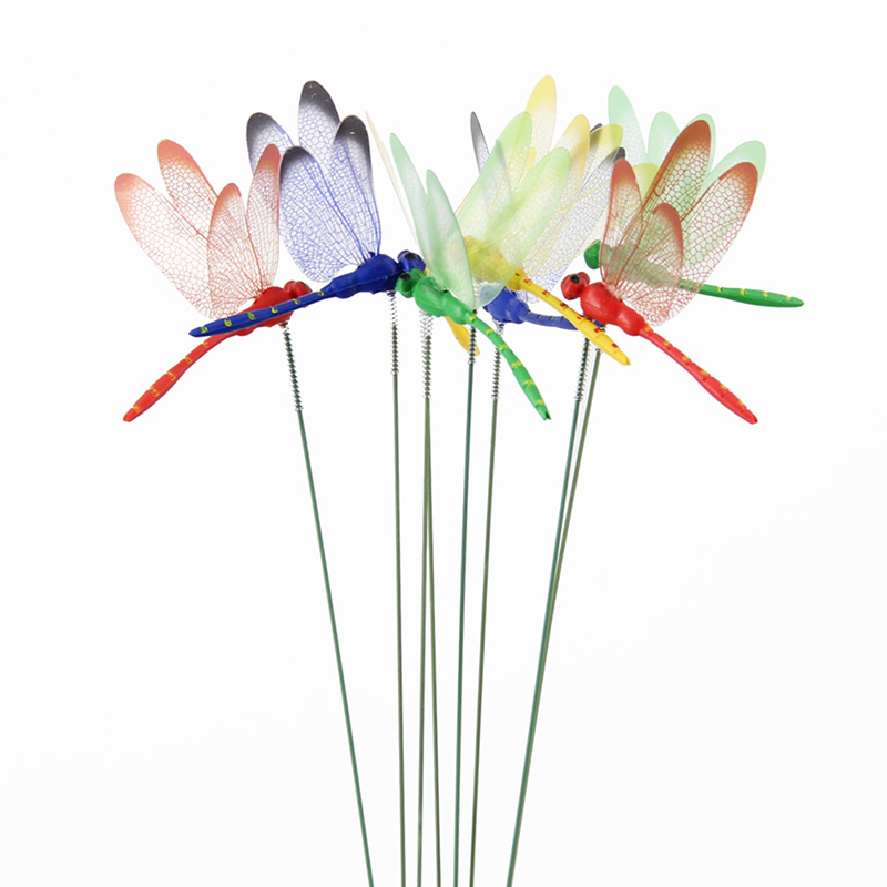 Dragonfly Insert Sticks 10pcs Multicolor Simulation Decoration with Dragonflies - Image 4