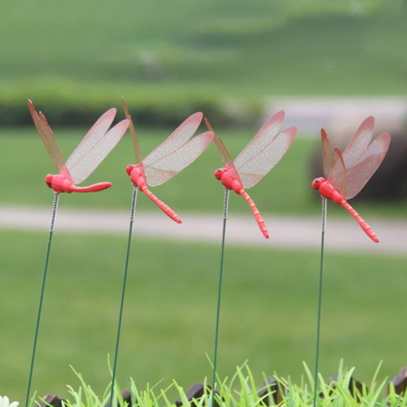 Dragonfly Insert Sticks 10pcs Multicolor Simulation Decoration with Dragonflies - Image 8