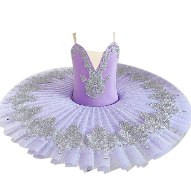 Ballet Tutu Dress Swan Dance Performance Costumes for Girls purple 160cm - Image 3