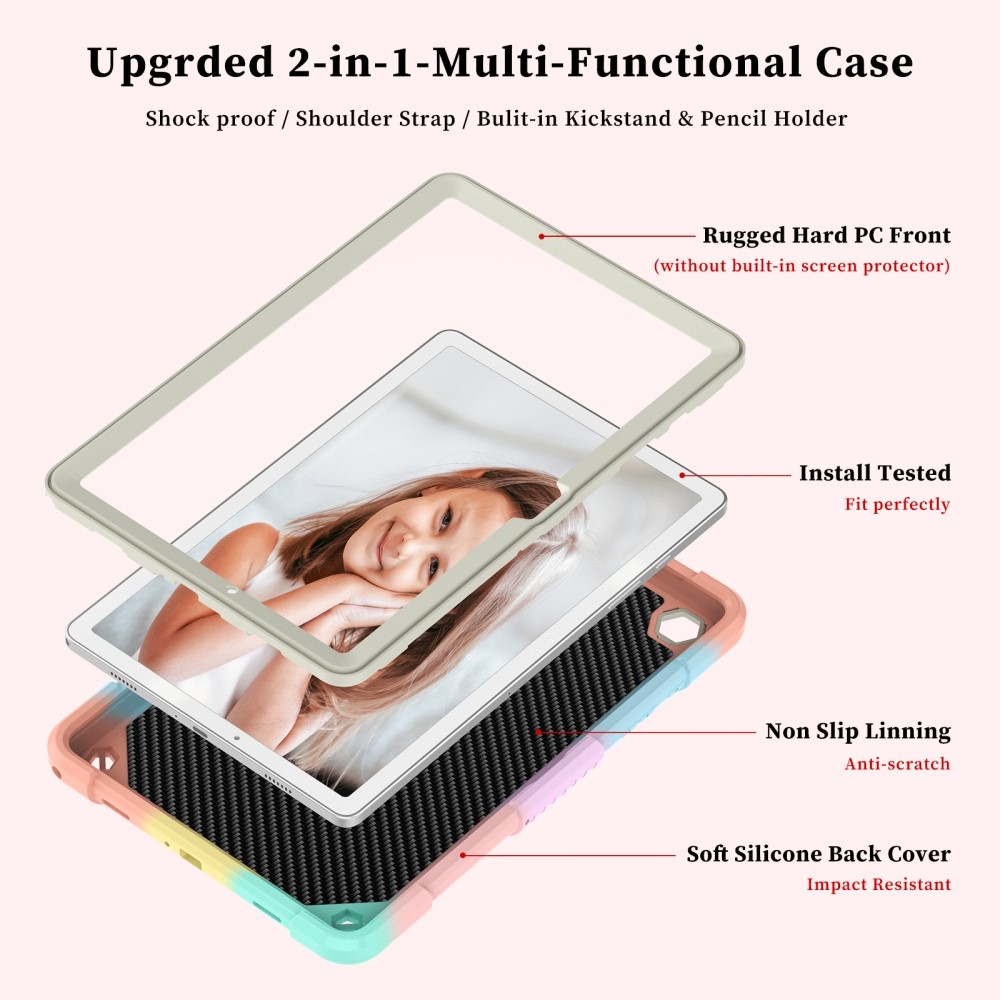 Compatible with Samsung Galaxy Tab A9 Plus 463 Butterfly Shockproof Hybrid Case - Image 3