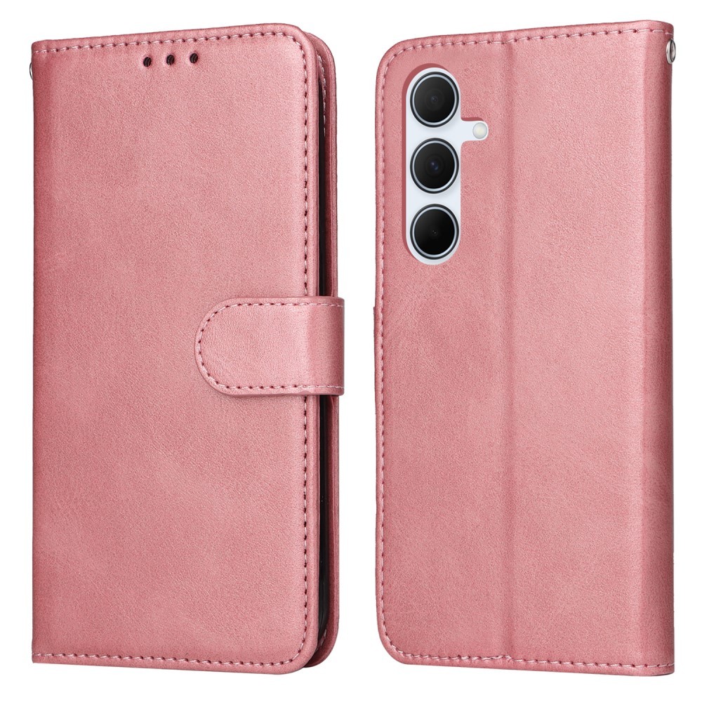 Compatible with Samsung A56 5G Compatible PU Leather Wallet Case Pink - Image 2