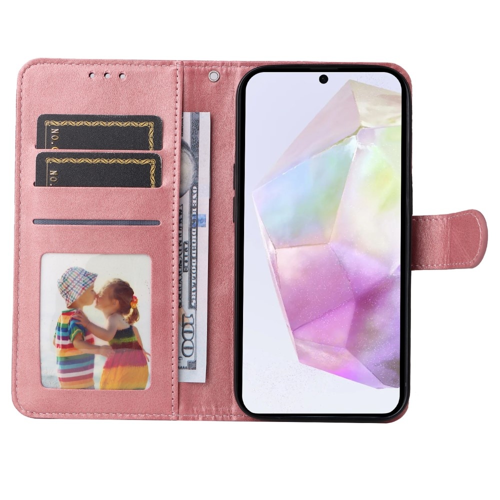 Compatible with Samsung A56 5G Compatible PU Leather Wallet Case Pink - Image 3