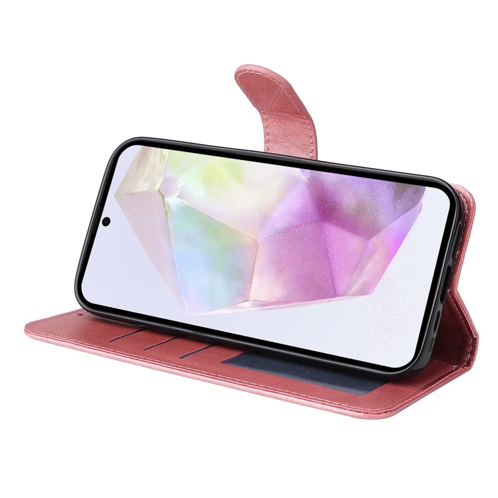 Compatible with Samsung A56 5G Compatible PU Leather Wallet Case Pink - Image 4