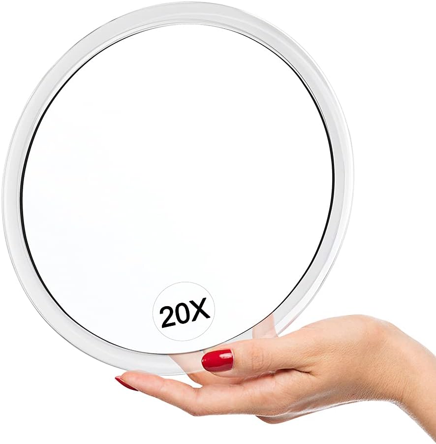 20x Magnifying Mirror with Suction Cups (16.2 cm Round) - Perfect - Image 1