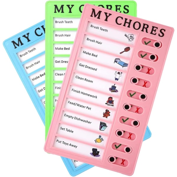 3 pcs checklist board - daily schedule to do list board memo - plastic chores chart with slider portable to do list for - Image 1