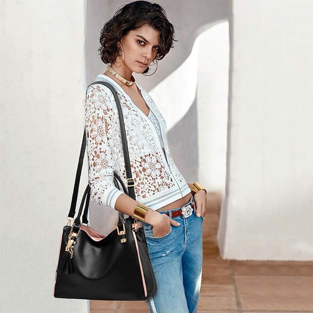 Large Tote Bag Hobo Shoulder Bag for Women MGF Black Fashion Handbag - Image 2