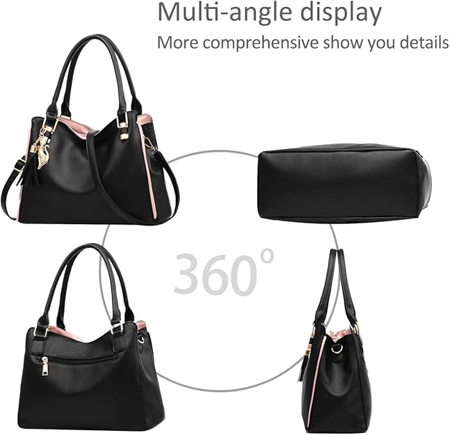 Large Tote Bag Hobo Shoulder Bag for Women MGF Black Fashion Handbag - Image 5