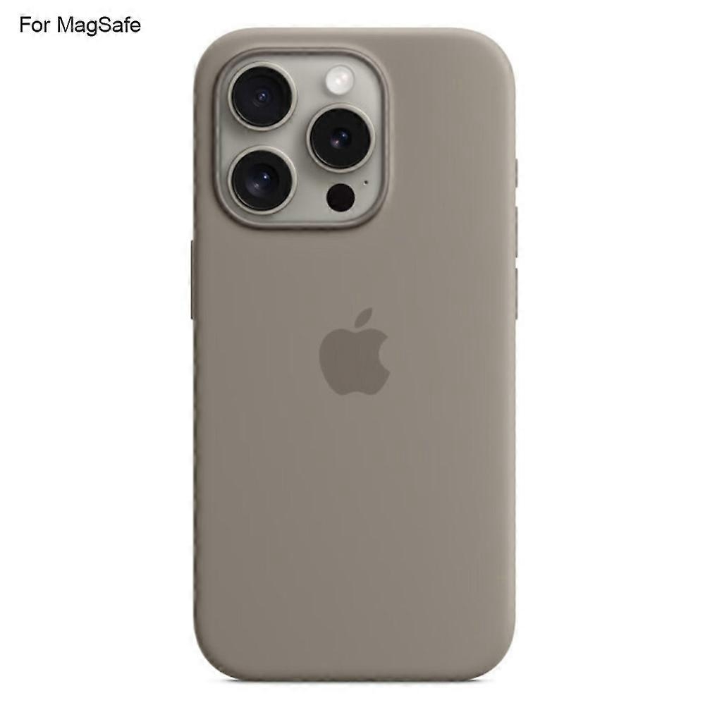 Compatible with iPhone 15 Pro Ultra Thin MagSafe Silicone Case Grey - Image 1