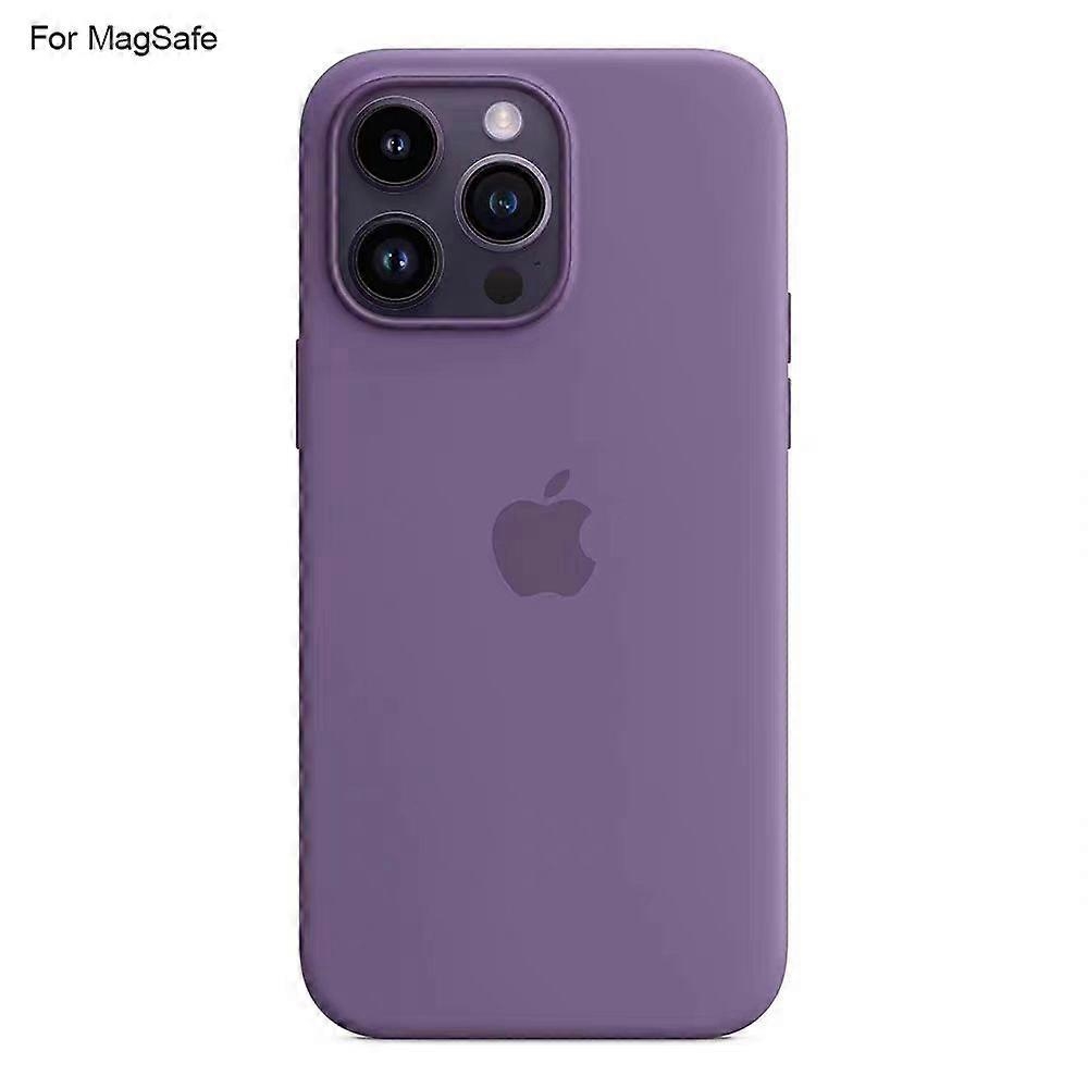 iPhone 14 Pro Case Compatible with MagSafe Liquid Silicone Phone Case Purple - Image 1