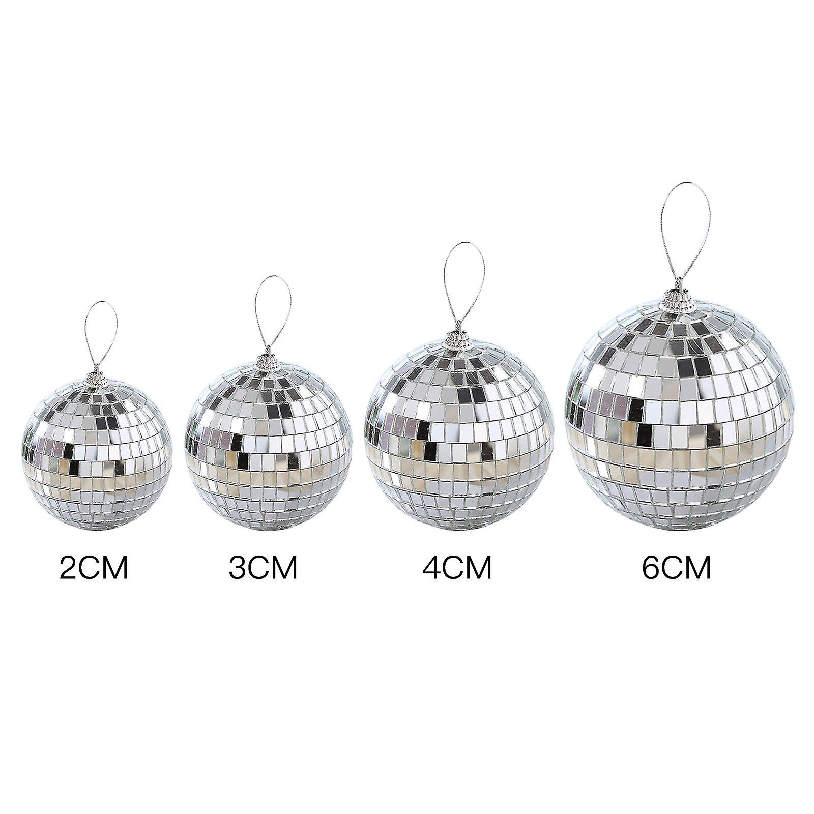Silver Disco Ball Party Decorations 6/12 pcs Mini Plastic Ornaments with Silver_MGF 6CM - Image 4
