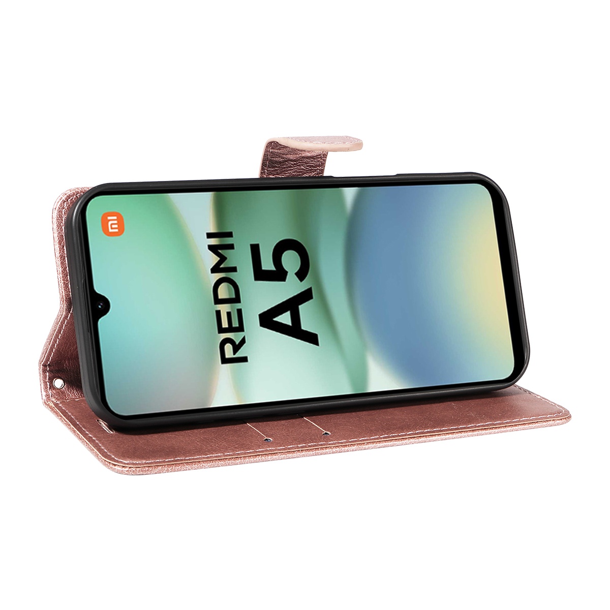 Xiaomi Redmi A5 4G PU Leather Wallet Case Compatible with SKALO MGF Pink Gold - Image 2
