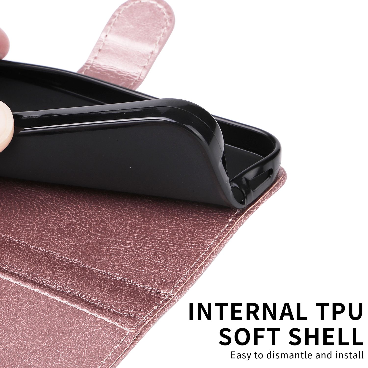 Xiaomi Redmi A5 4G PU Leather Wallet Case Compatible with SKALO MGF Pink Gold - Image 7